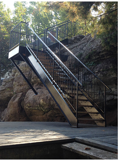 Cottage to boat house stairs